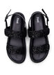 Wide fit glitter sandal with Velcro closure, Black, Packshot image number 2