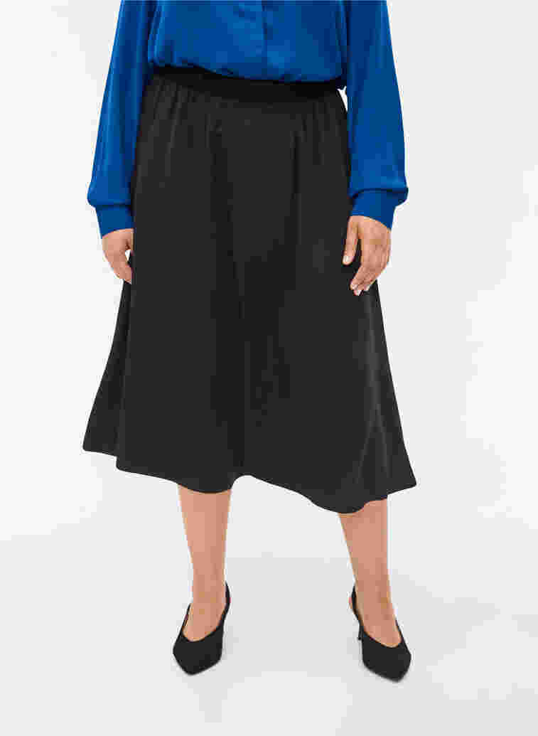 	 Loose-fitting midi skirt, Black, Model image number 2