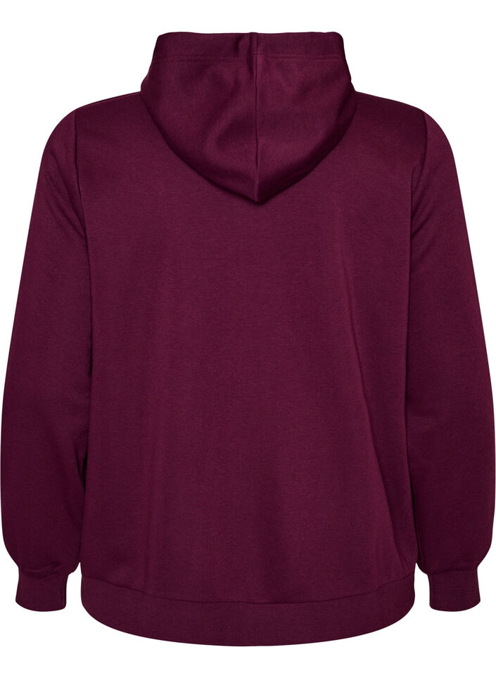 Hooded sweatshirt with a zip and pockets, Purple, Packshot image number 1