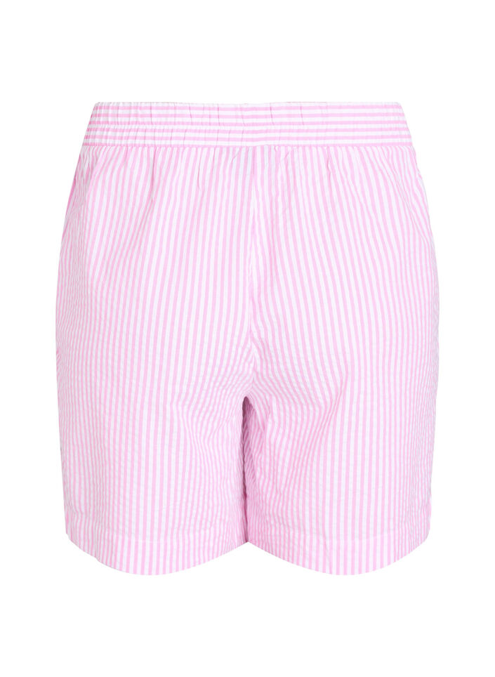 FLASH - Striped Shorts with a high waist, Pink, Packshot image number 1