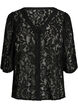 Short-sleeved lace blouse with V-neck, Black, Packshot image number 0