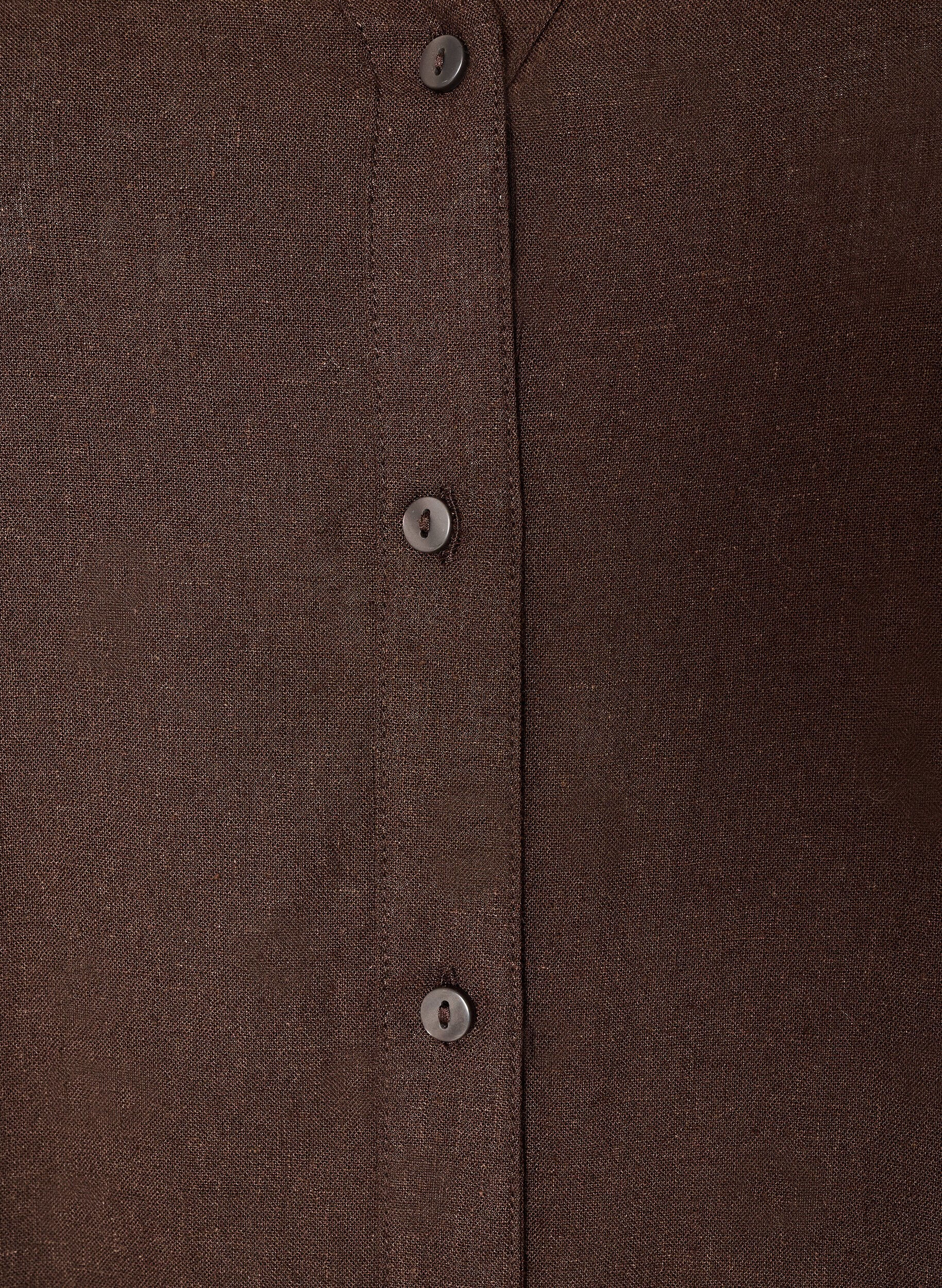 ZizzifashionLong shirt in linen and viscose, Brown, Packshot image number 2