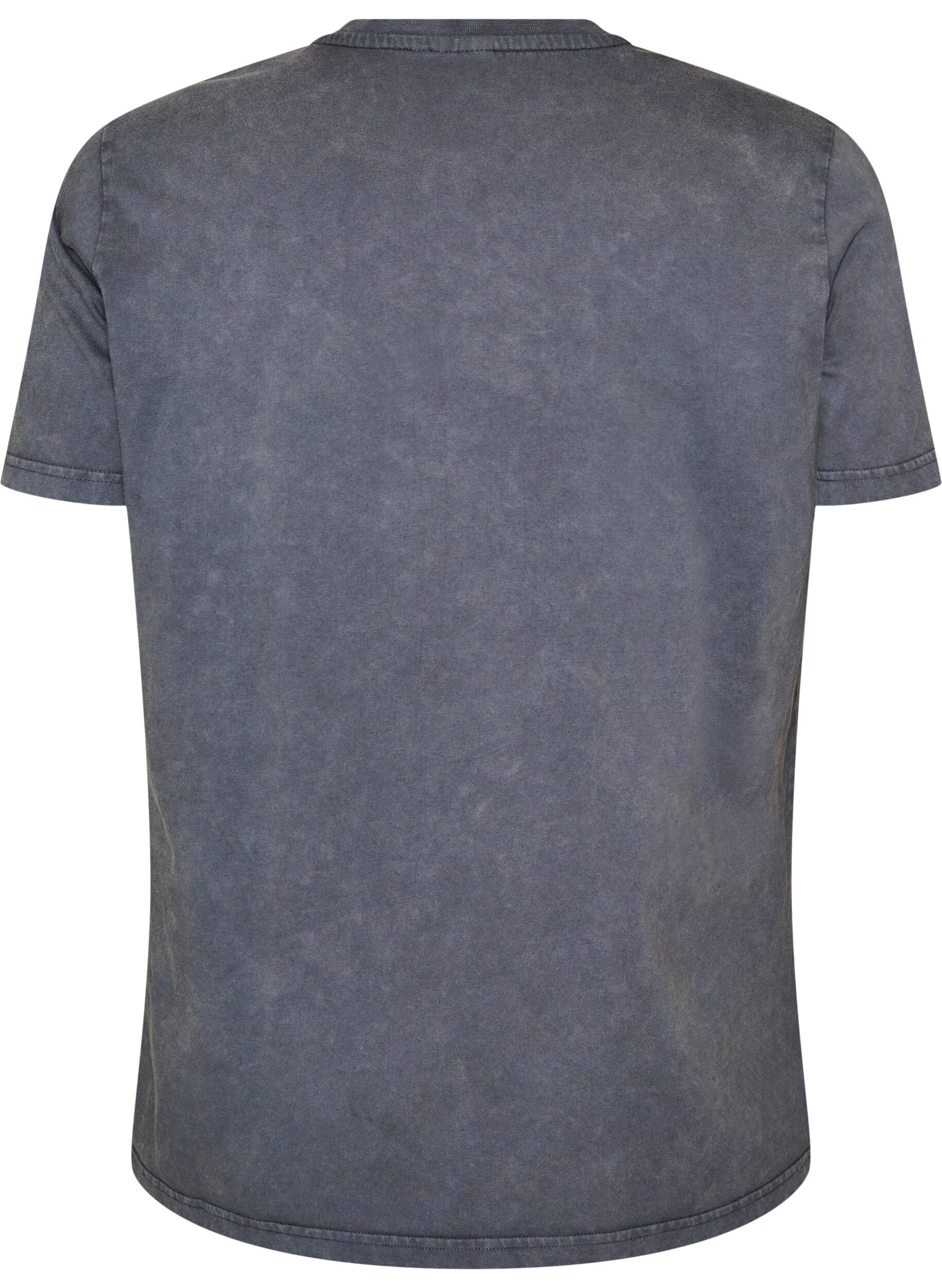 ZizzifashionCotton T-shirt with front print and a washed look, Grey, Packshot image number 1