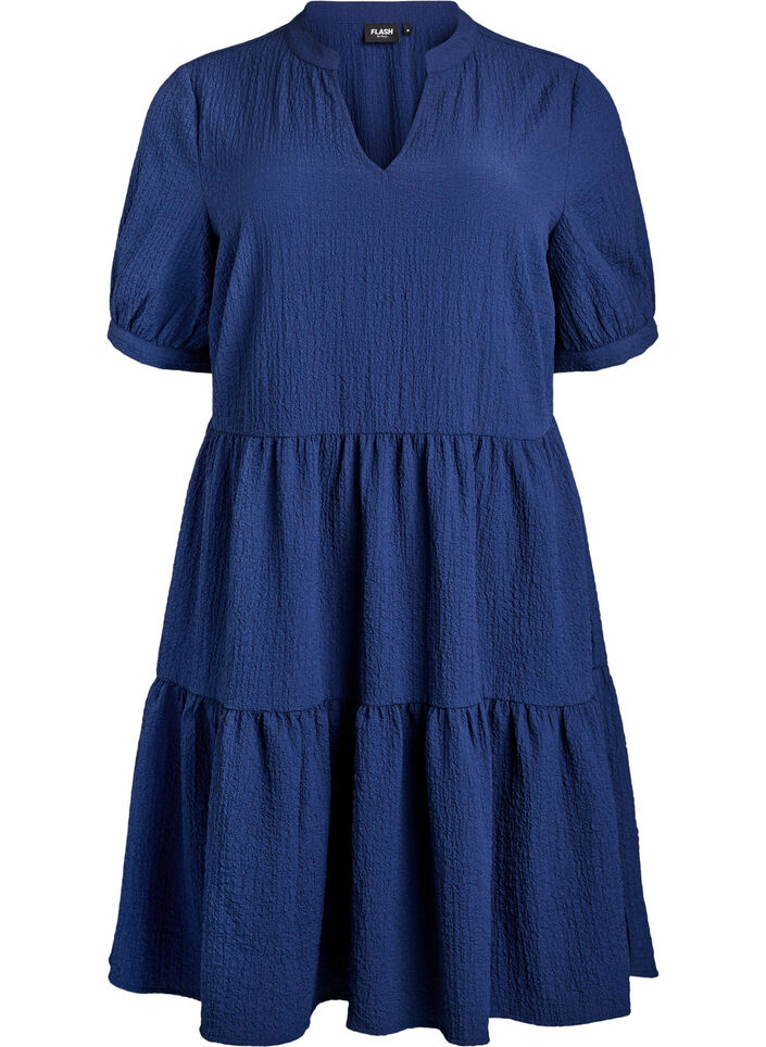 Short A-line dress, Blue, Packshot image number 0