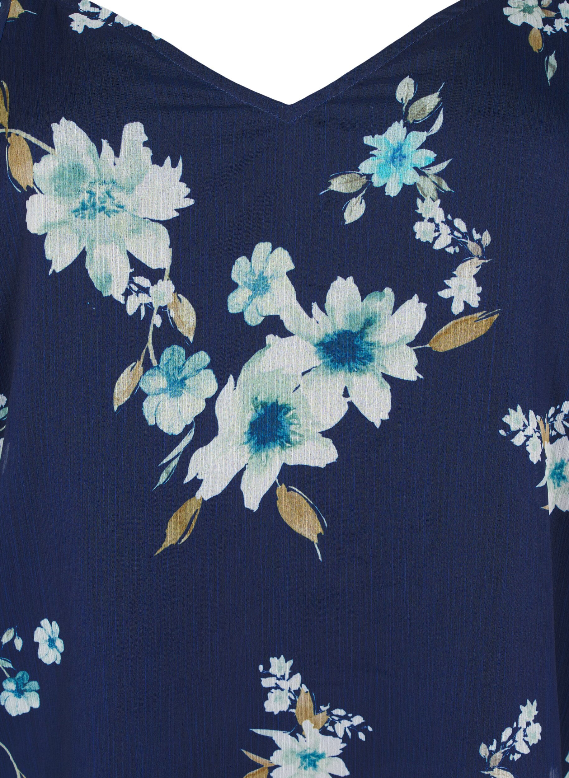 ZizzifashionChiffon party dress with long sleeves, Blue, Packshot image number 2