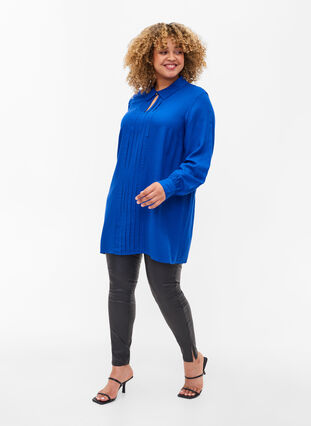 Long-sleeved viscose blouse with shirt collar, Surf the web, Model image number 3