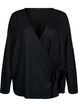 Jersey wrap blouse with a tie-fastening, Black, Packshot image number 0