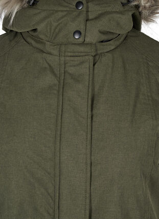 Waterproof winter jacket with removable hood, Forest Night, Packshot image number 2