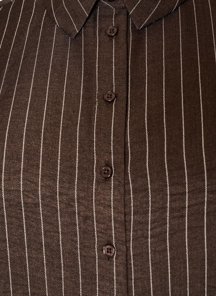 Pinstripe shirt with lace trim, Brown, Packshot image number 2