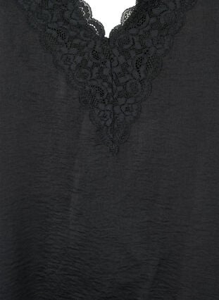 Top with lace and cross detail, Black, Packshot image number 2