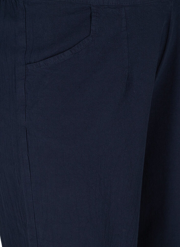 Loose culotte trousers in cotton, Night Sky, Packshot image number 2