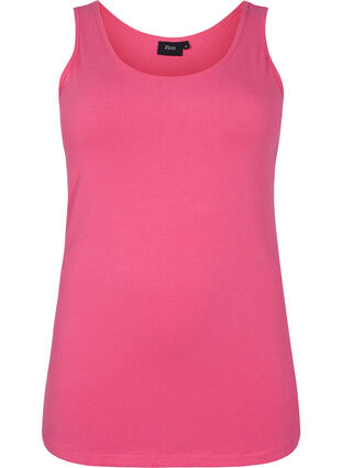 Solid color basic top in cotton, Hot Pink, Packshot image number 0