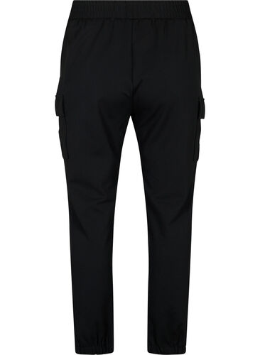 Cargo trousers with elastic waist, Black, Packshot image number 1