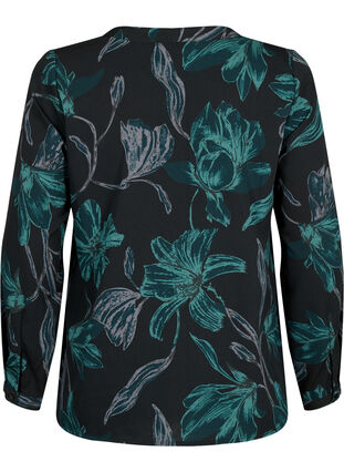 FLASH - Long sleeve blouse with print, Black Scarab Flower, Packshot image number 1