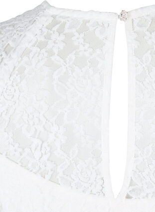 Short-sleeved lace wedding dress, Star White, Packshot image number 3