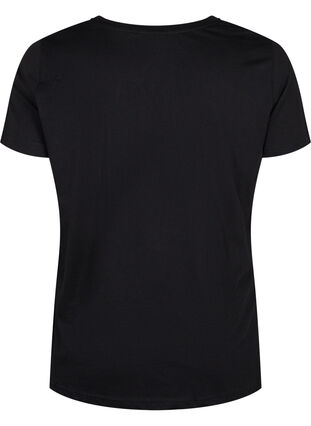 Sports t-shirt with print, Black w. turn, Packshot image number 1