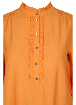 Tunic with buttons and ruffle details, Tangelo, Packshot image number 2