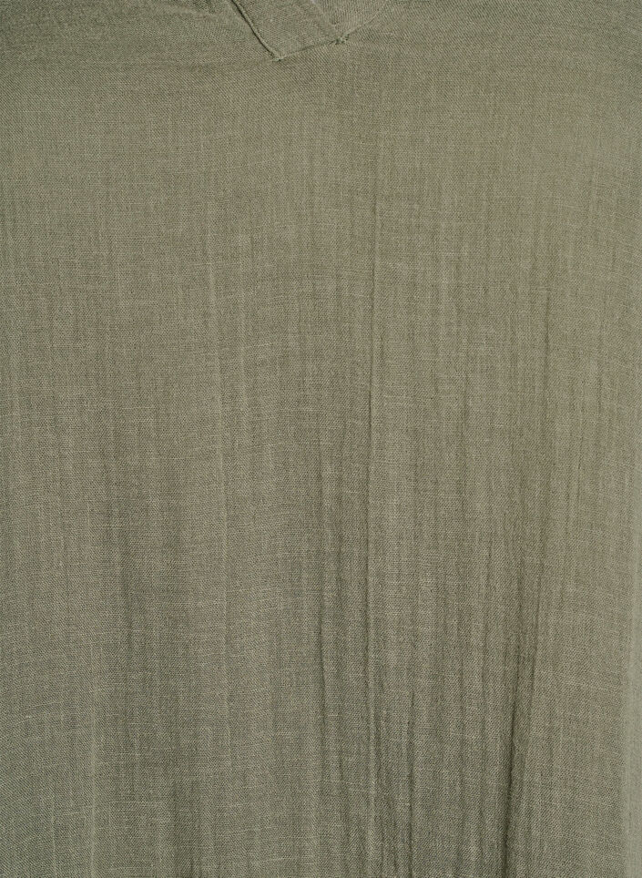 Short A-line dress in cotton muslin, Green, Packshot image number 2