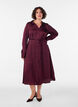 Satin shirt dress with a tie-belt, Red, Model image number 1