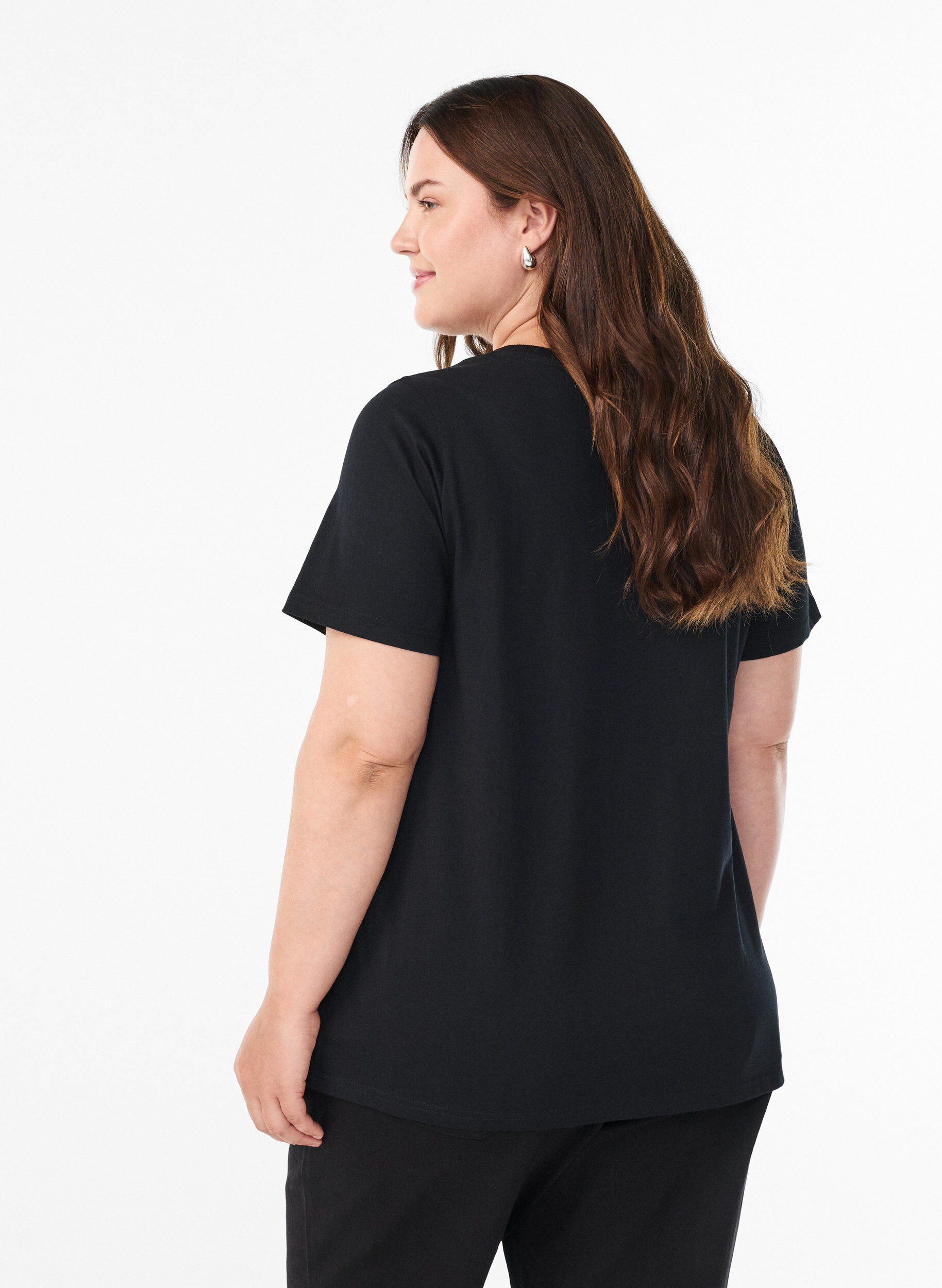 Zizzifashion Christmas t-shirt in organic cotton, Black, Model image number 2