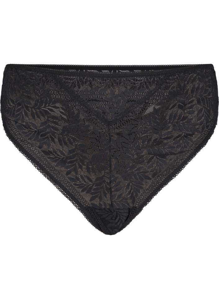 Lace G-string with regular waist, Black, Packshot image number 0