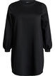 Short sweat dress with balloon sleeves, Black, Packshot image number 0
