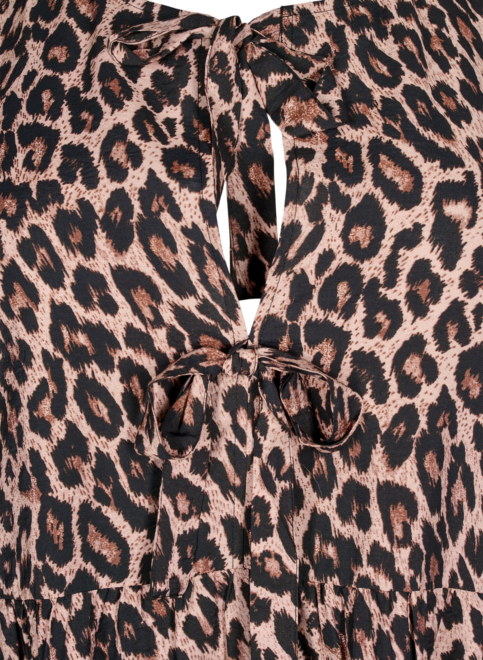 Zizzifashion Dress with bows and 3/4 sleeves, LEO AOP, Packshot image number 2