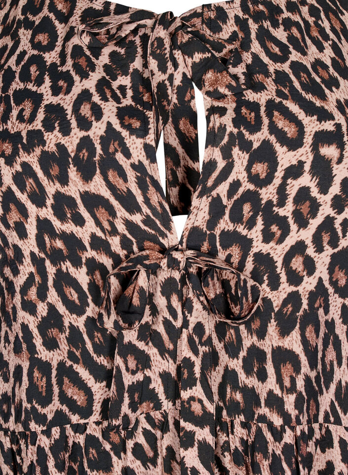 Dress with bows and 3/4 sleeves, LEO AOP, Packshot image number 2