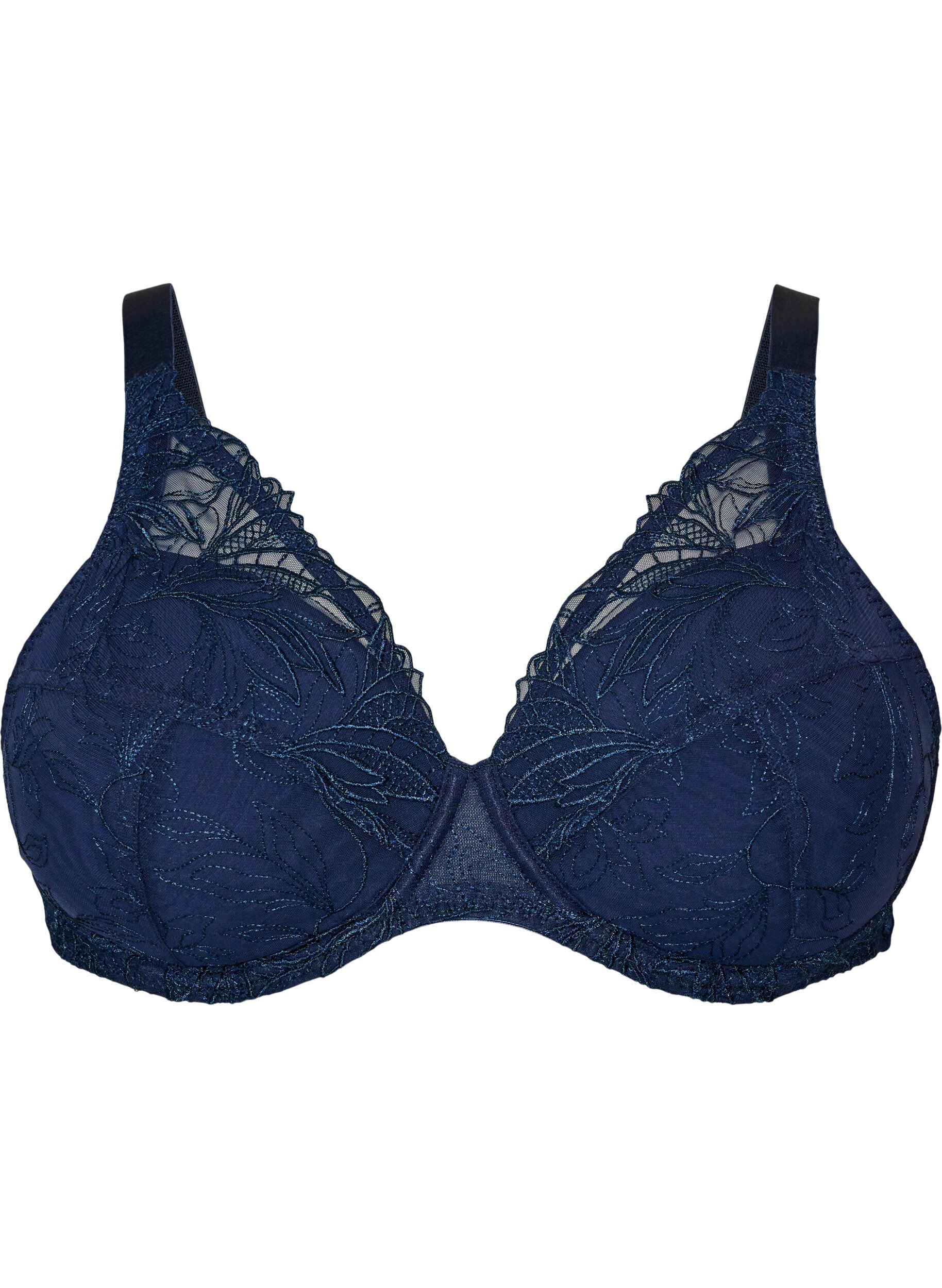ZizzifashionPadded lace bra with underwire, Blue, Packshot image number 0