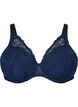 Padded lace bra with underwire, Blue, Packshot image number 0