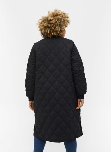 Quilted 2-in-1 jacket with pockets, Black, Model image number 1