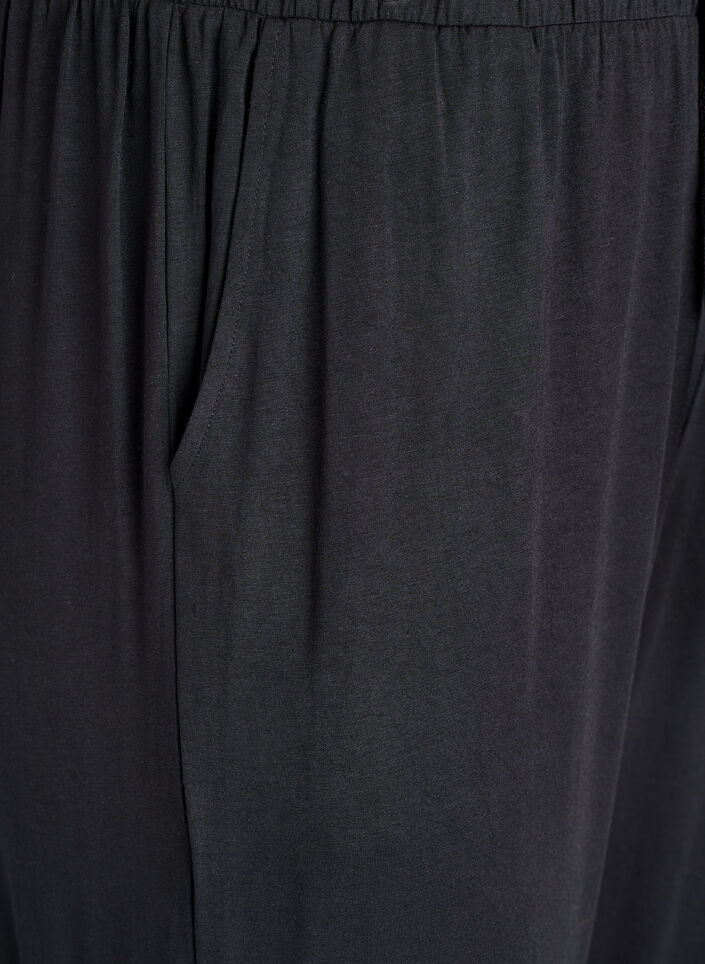 Night trousers in modal with high waist, Black, Packshot image number 2