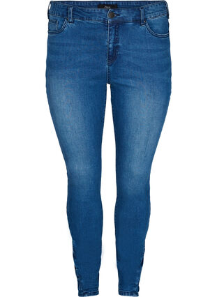Super slim Amy jeans with bows, Dark blue, Packshot image number 0