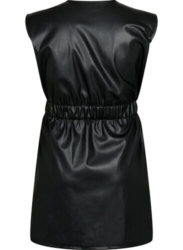Leather look short dress, Black, Packshot image number 1