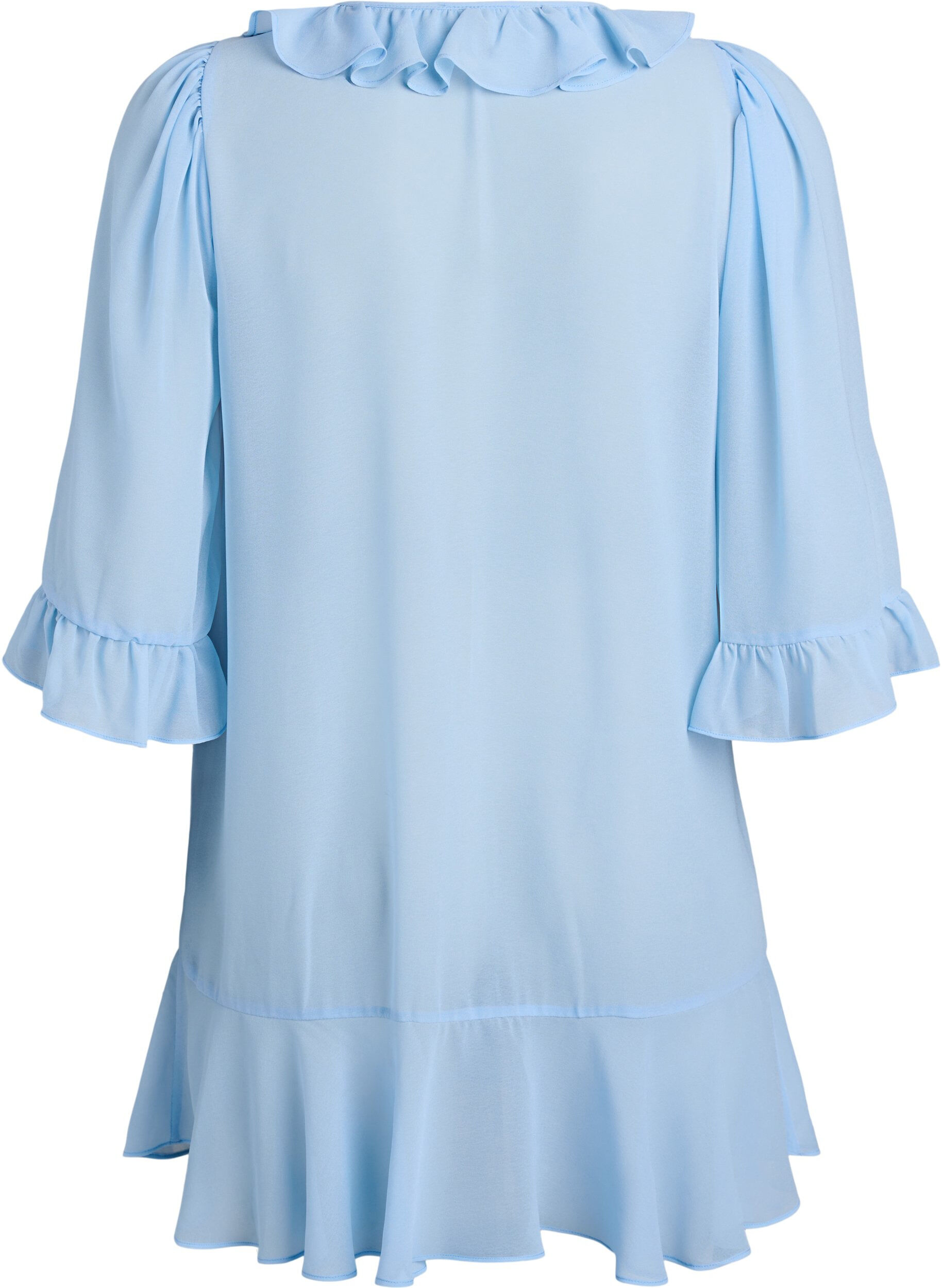 ZizzifashionTunic with ruffles and 3/4 sleeves, Light Blue, Packshot image number 1