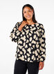 Long-sleeved blouse with print and bows, Black, Model image number 0