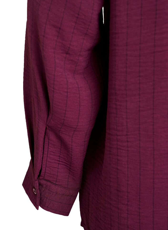 Pinstripe shirt blouse, Red, Packshot image number 3