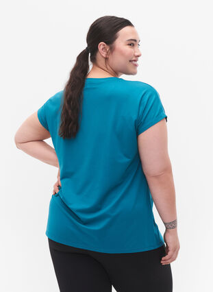 Short-sleeved workout t-shirt, Deep Lake, Model image number 1