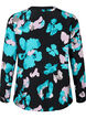 Long-sleeved viscose blouse with print, Blue AOP, Packshot image number 1