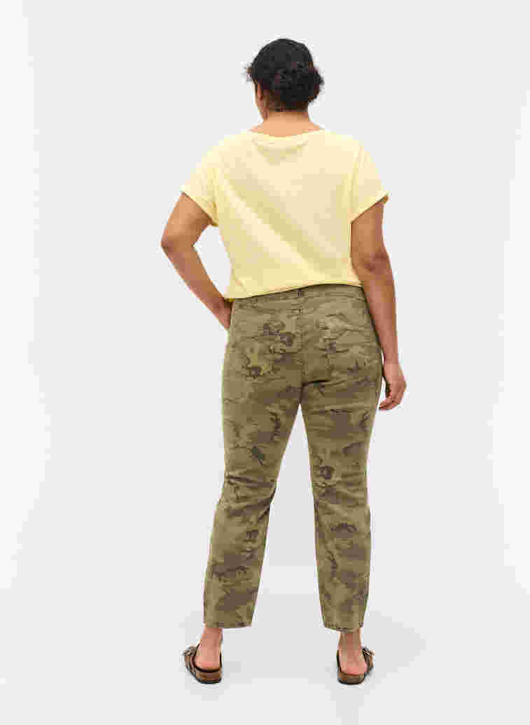 Close-fitting trousers with camouflage print, Camouflage, Model