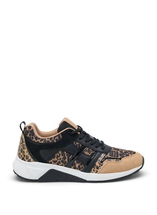 Wide fit sneakers with leopard print, Leopard Print, Packshot image number 0