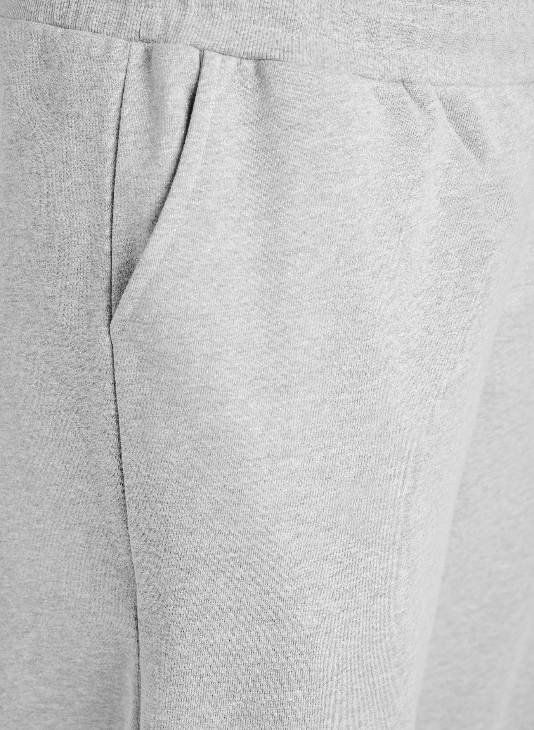 Zizzifashion Sweat pants with high waist and glitter thread, Grey, Packshot image number 2