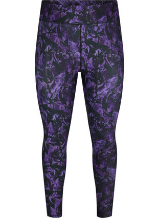 Cropped gym leggings with print, Multi Purple, Packshot image number 0