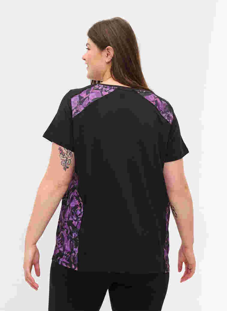 Printed gym t-shirt, Black, Model image number 1