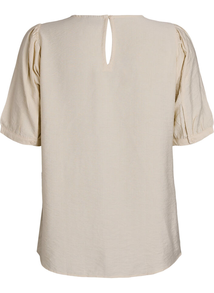 Viscose blouse with 1/2 sleeves, Beige, Packshot image number 1