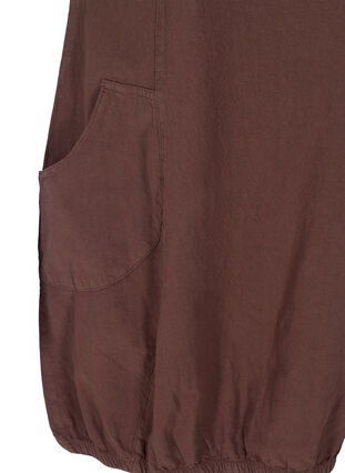 Short-sleeved cotton dress, Mocca, Packshot image number 3