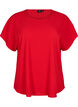 Blouse with short sleeves and a round neckline, Red, Packshot image number 0
