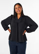 Blouse with V-neck and crochet band, Black, Model image number 0