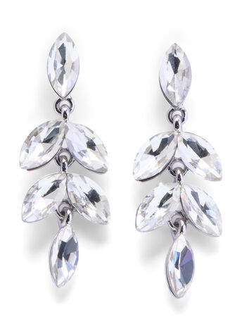 Silver-colored earrings with rhinestones