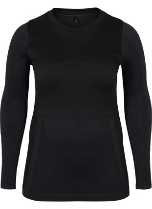 Seamless, patterned ski undershirt, Black, Packshot image number 0